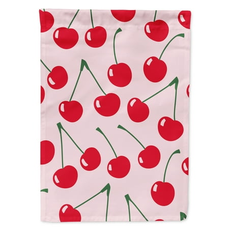 Carolines Treasures BB5139GF Cherries on Pink Flag Garden Size