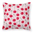 thumbnail image 1 of Carolines Treasures BB5139PW1818 Cherries on Pink Fabric Decorative Pillow  18H x18W multicolor, 1 of 2