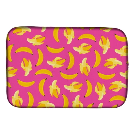 Bananas on Pink Dish Drying Mat