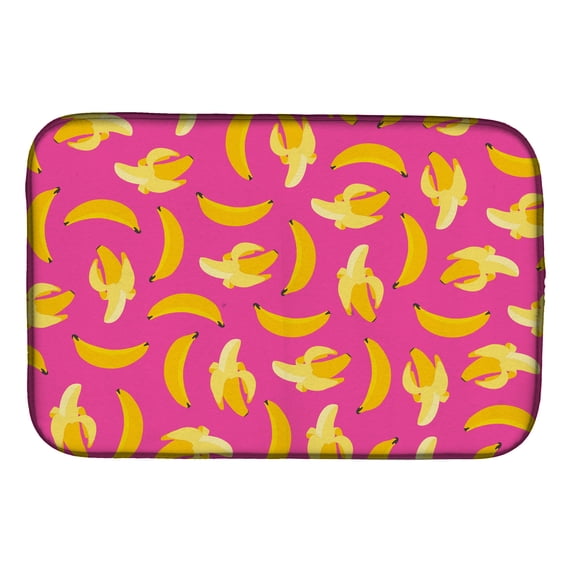 Bananas on Pink Dish Drying Mat