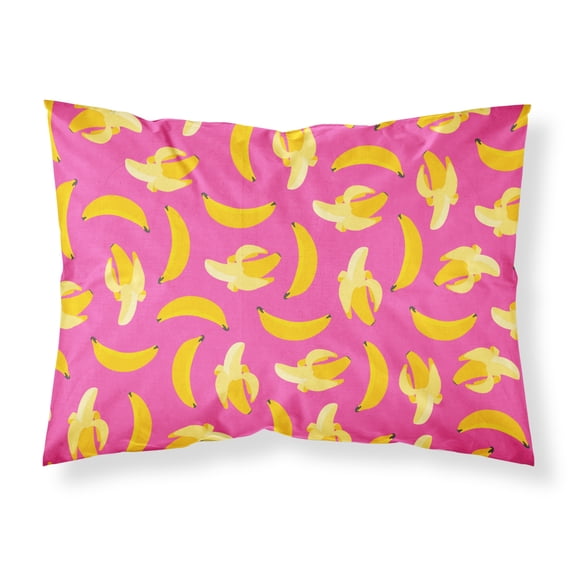 Carolines Treasures BB5140PILLOWCASE Bananas on Pink Fabric Standard Pillowcase Standard multicolor