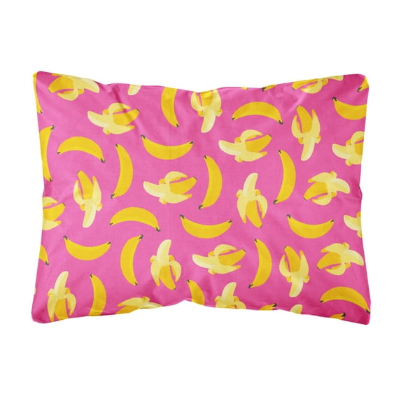 Carolines Treasures BB5140PW1216 Bananas on Pink Canvas Fabric Decorative Pillow, 12H x16W, multicolor