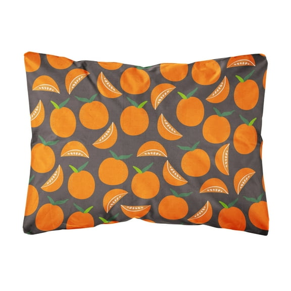 Carolines Treasures BB5142PW1216 Oranges on Gray Canvas Fabric Decorative Pillow, 12H x16W, multicolor