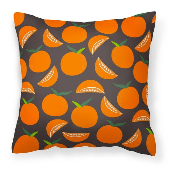 Carolines Treasures BB5142PW1818 Oranges on Gray Fabric Decorative Pillow 18H x18W multicolor