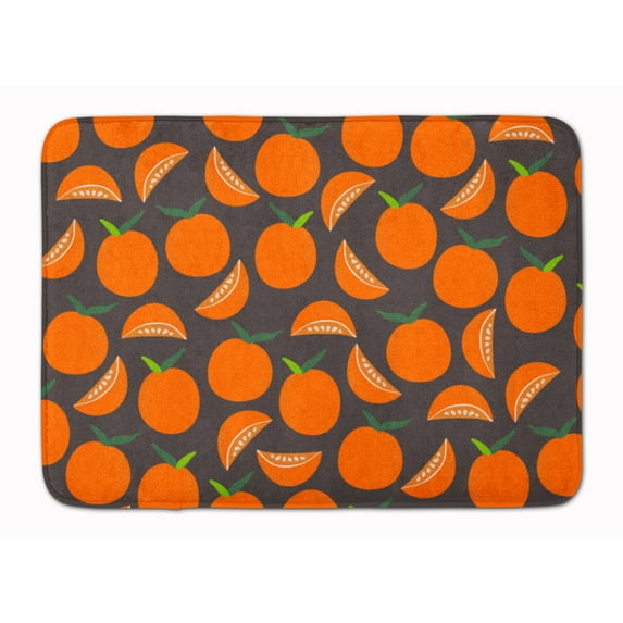 Carolines Treasures BB5142RUG Oranges on Gray Machine Washable Memory Foam Mat 19 X 27" multicolor