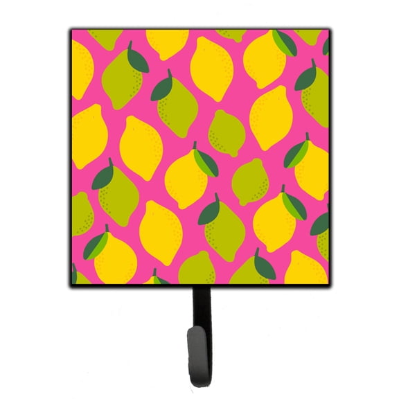 Carolines Treasures BB5143SH4 Lemons and Limes on Pink Leash or Key Holder Single Hook multicolor