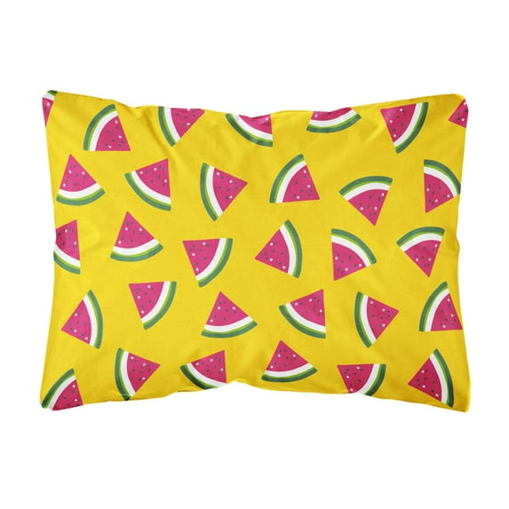 Carolines Treasures BB5144PW1216 Watermelon on Yellow Canvas Fabric Decorative Pillow, 12H x16W, multicolor
