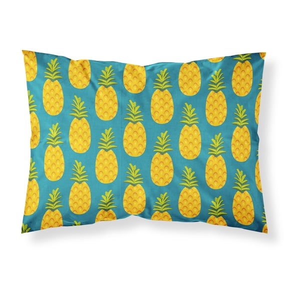 Carolines Treasures BB5145PILLOWCASE Pineapples on Teal Fabric Standard Pillowcase Standard multicolor