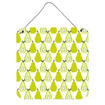 Carolines Treasures BB5147DS66 Pears on White Wall or Door Hanging Prints 6x6 multicolor