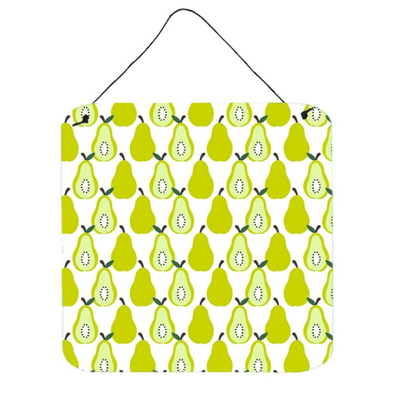 Carolines Treasures BB5147DS66 Pears on White Wall or Door Hanging Prints 6x6 multicolor