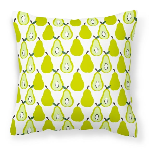 Carolines Treasures BB5147PW1818 Pears on White Fabric Decorative Pillow  18H x18W multicolor