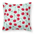thumbnail image 1 of Carolines Treasures BB5148PW1818 Cherries on Blue Fabric Decorative Pillow  18H x18W multicolor, 1 of 2