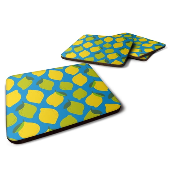 Carolines Treasures BB5150FC Lemons and Limes Foam Coaster Set of 4 3 1/2 x 3 1/2 multicolor