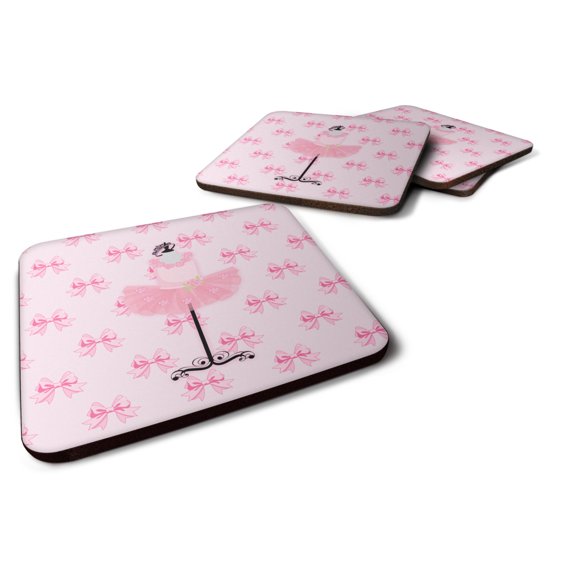 Carolines Treasures BB5156FC Ballerina Recital Attire Foam Coaster Set of 4 3 1/2 x 3 1/2 multicolor