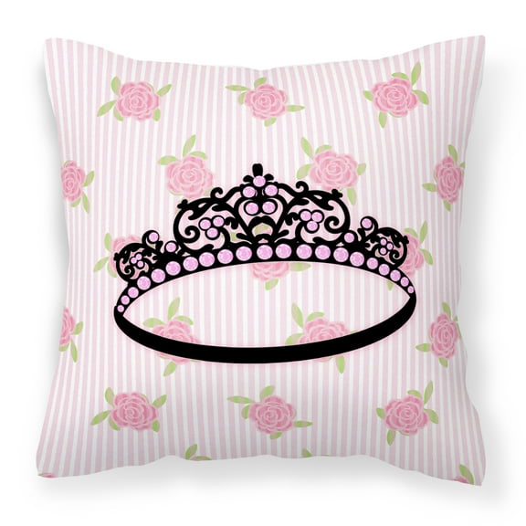 Carolines Treasures BB5159PW1414 Ballerina Tiara Sparkles Fabric Decorative Pillow  14Hx14W multicolor