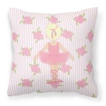 Carolines Treasures BB5167PW1414 Ballerina Blonde Back Pose Fabric Decorative Pillow 14Hx14W multicolor