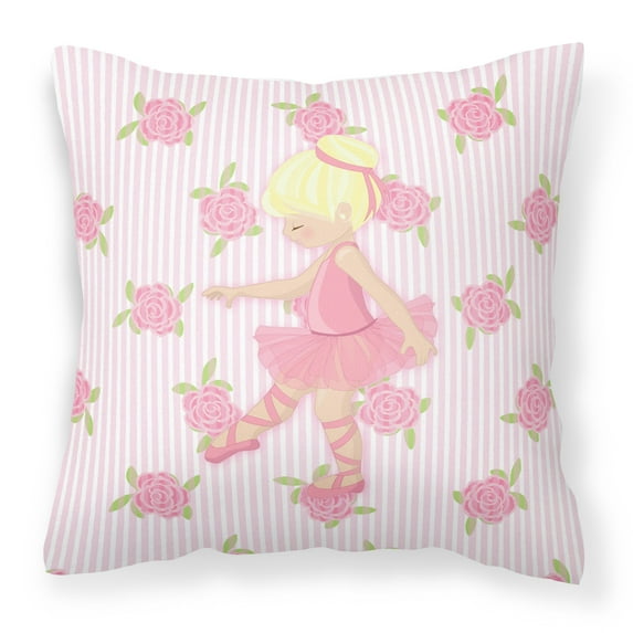 Carolines Treasures BB5171PW1414 Ballerina Blonde Point Fabric Decorative Pillow 14Hx14W multicolor
