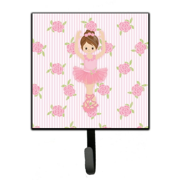 Carolines Treasures BB5173SH4 Ballerina Brunette Front Pose Leash or Key Holder Single Hook multicolor