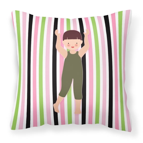 Carolines Treasures BB5179PW1414 Dancer Arms Up Bikatard Fabric Decorative Pillow 14Hx14W multicolor