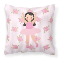 Carolines Treasures BB5181PW1414 Ballerina Long Dark Hair Fabric Decorative Pillow  14Hx14W multicolor