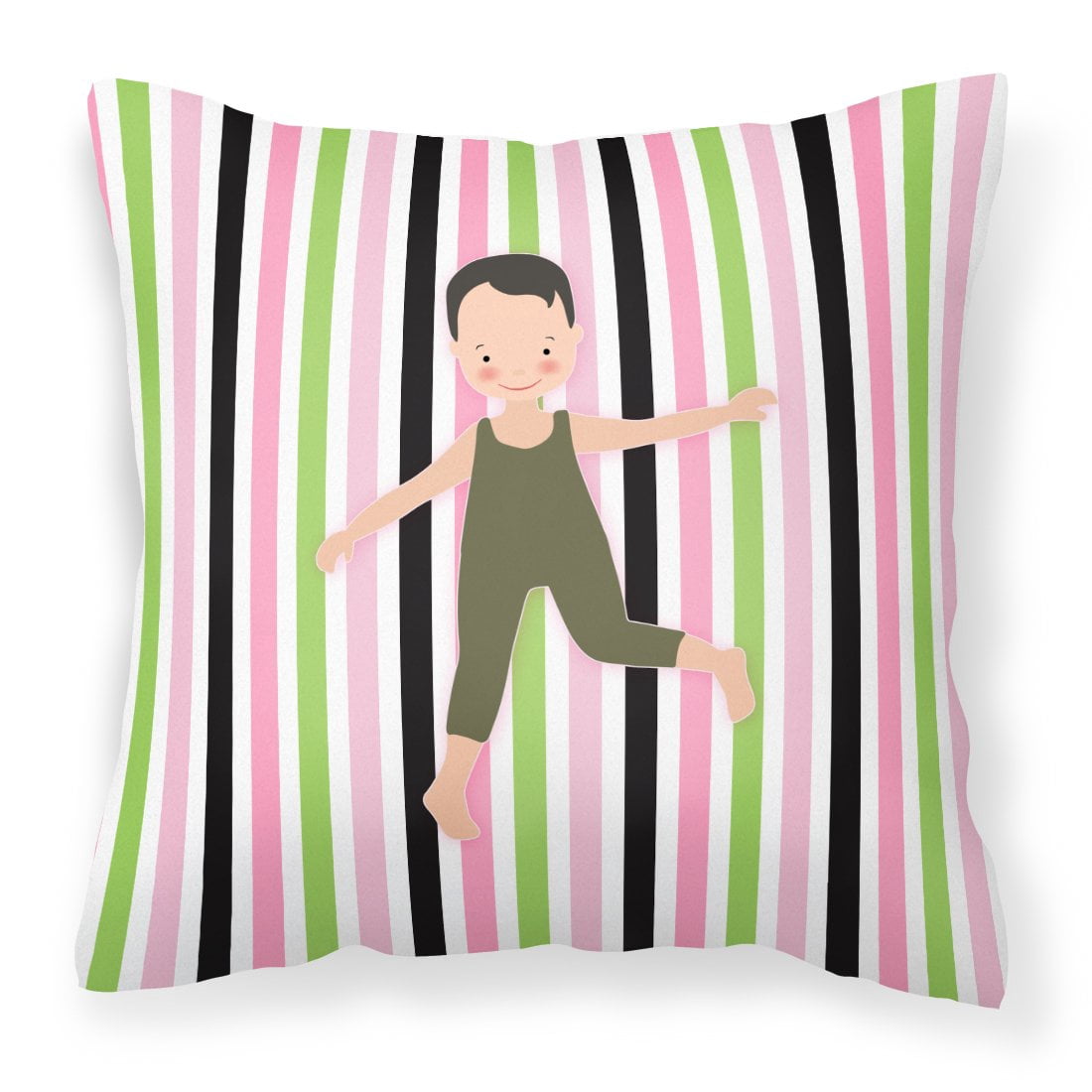 Carolines Treasures BB5182PW1414 Boy Dancer Bikatard Fabric Decorative Pillow  14Hx14W multicolor