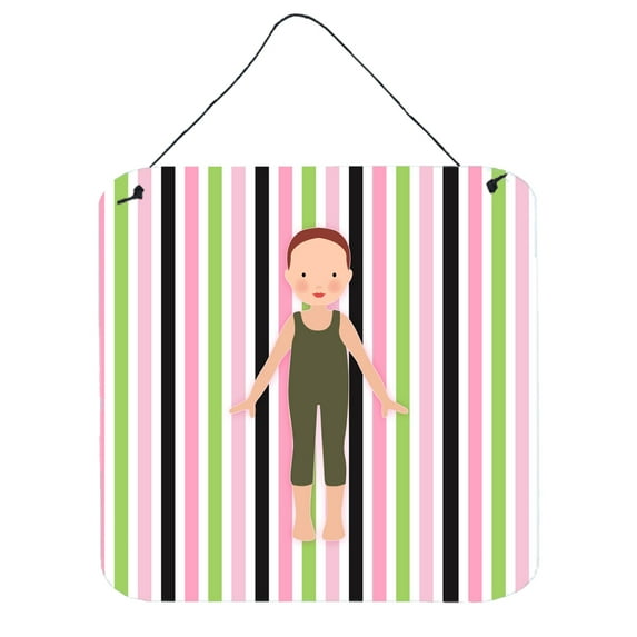 Carolines Treasures BB5183DS66 Dancer Bikatard Flexed Hands Wall or Door Hanging Prints 6x6 multicolor