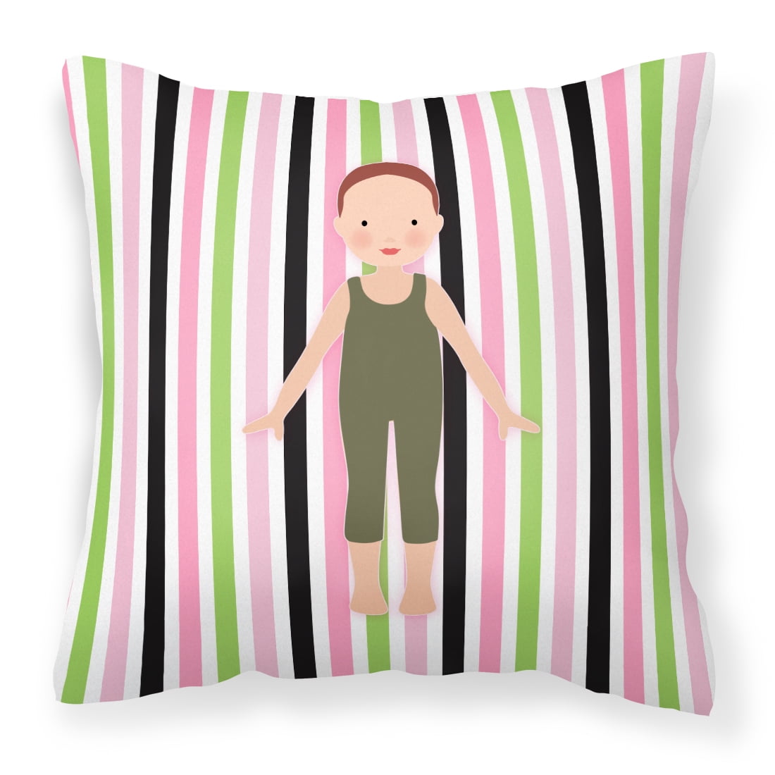 Carolines Treasures BB5183PW1414 Dancer Bikatard Flexed Hands Fabric Decorative Pillow  14Hx14W multicolor