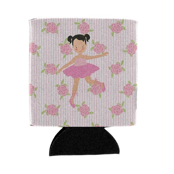 Carolines Treasures BB5187CC Ballerina Black Hair Ponytails Can or Bottle Hugger  Can Hugger multicolor