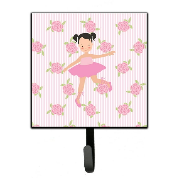 Carolines Treasures BB5187SH4 Ballerina Black Hair Ponytails Leash or Key Holder Single Hook multicolor