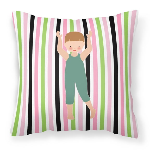 Carolines Treasures BB5193PW1414 Dancer Bikatard Brown Hair Fabric Decorative Pillow  14Hx14W multicolor