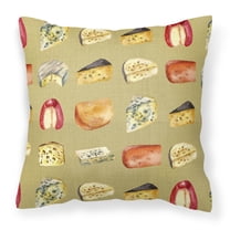 Carolines Treasures BB5199PW1414 Cheeses Fabric Decorative Pillow 14Hx14W multicolor