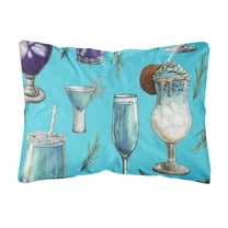 Carolines Treasures BB5203PW1216 Drinks and Cocktails Blue Canvas Fabric Decorative Pillow, 12H x16W, multicolor