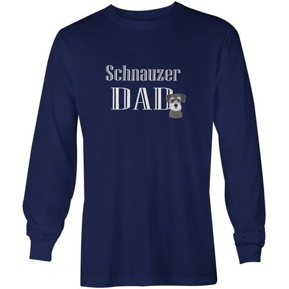 Carolines Treasures BB5214-LS-NAVY-L Schnauzer Dad Long Sleeve Blue Unisex Adult T-Shirt, Large