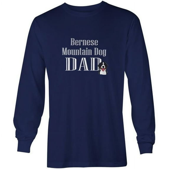Bernese Mountain Dog Dad Long Sleeve Blue Unisex Tshirt Adult Small BB5245-LS-NAVY-S