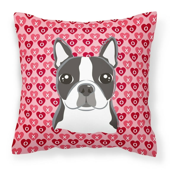 Carolines Treasures BB5273PW1818 Boston Terrier Fabric Decorative Pillow 18HX18W multicolor
