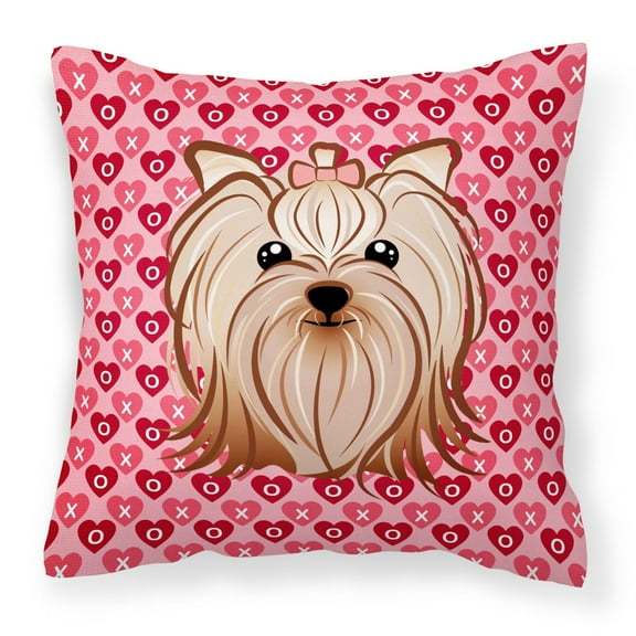 Carolines Treasures BB5274PW1818 Yorkie Yorkishire Terrier Fabric Decorative Pillow 18HX18W multicolor