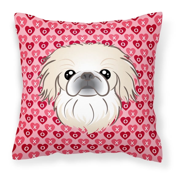 Carolines Treasures BB5291PW1414 Pekingese Hearts Fabric Decorative Pillow