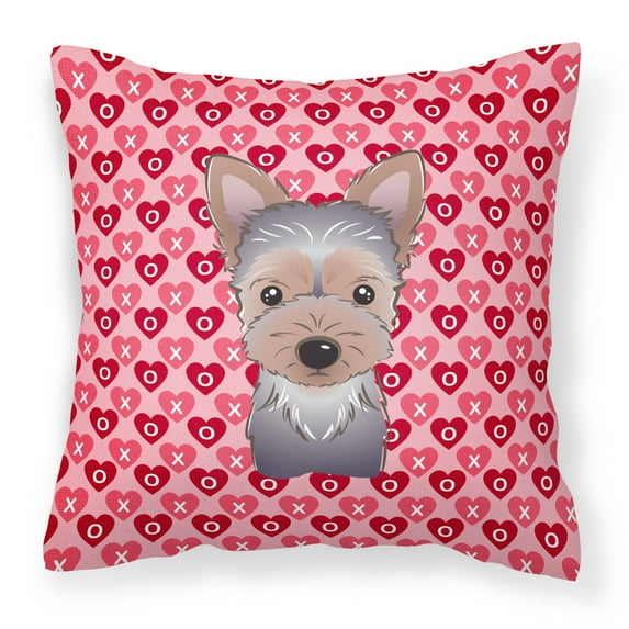 Carolines Treasures BB5302PW1414 Yorkie Puppy Fabric Decorative Pillow, 14Hx14W, multicolor