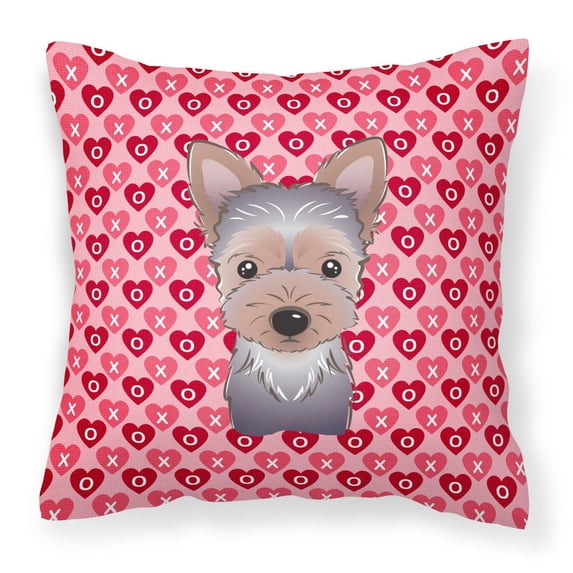Carolines Treasures BB5302PW1818 Yorkie Puppy Fabric Decorative Pillow 18HX18W multicolor