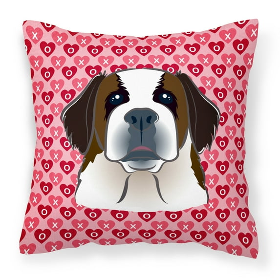 Carolines Treasures BB5316PW1818 Saint Bernard Fabric Decorative Pillow 18HX18W multicolor