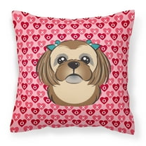 Carolines Treasures BB5319PW1818 Chocolate Brown Shih Tzu Fabric Decorative Pillow 18HX18W multicolor