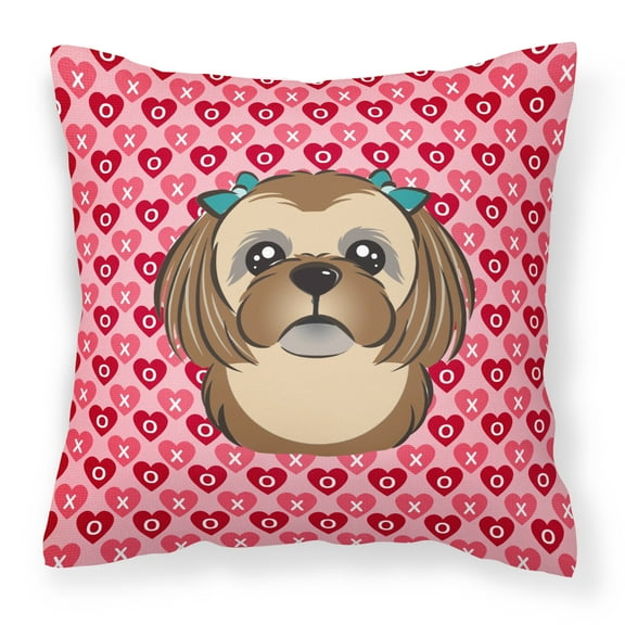 Carolines Treasures BB5319PW1818 Chocolate Brown Shih Tzu Fabric Decorative Pillow 18HX18W multicolor