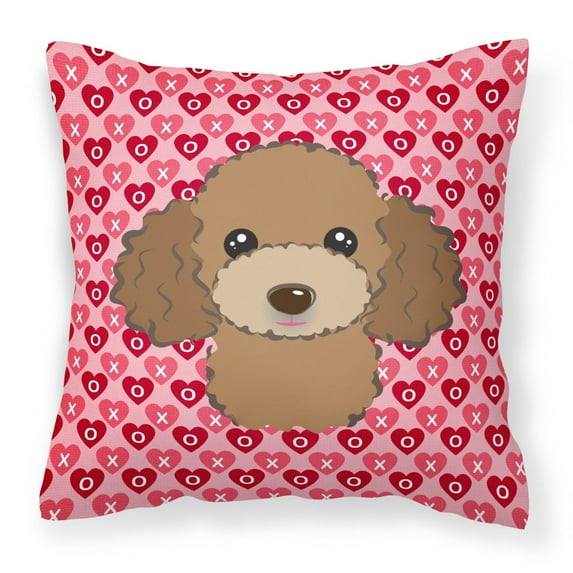 Carolines Treasures BB5326PW1414 Chocolate Brown Poodle Fabric Decorative Pillow, 14Hx14W, multicolor
