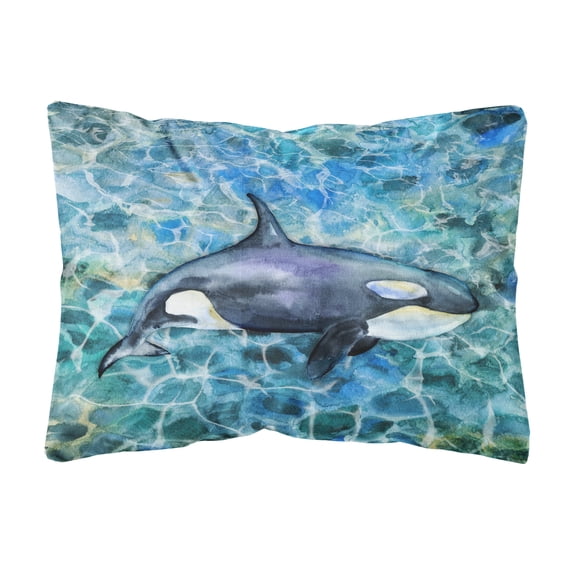 Carolines Treasures BB5334PW1216 Killer Whale Orca Canvas Fabric Decorative Pillow 12H x16W multicolor