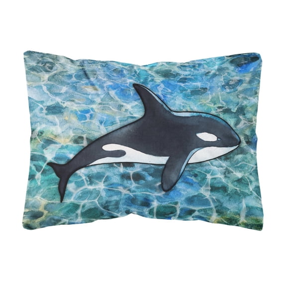 Carolines Treasures BB5348PW1216 Killer Whale Orca Canvas Fabric Decorative Pillow 12H x16W multicolor