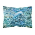 thumbnail image 1 of Carolines Treasures BB5356PW1216 Dolphin Canvas Fabric Decorative Pillow  12H x16W multicolor, 1 of 3