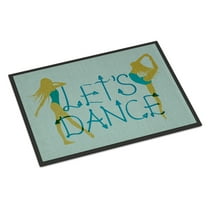 Carolines Treasures BB5374JMAT Lets Dance Linen Teal Door Mat Indoor Rug or Outdoor Welcome Mat 24x36 Doormat  36"L x