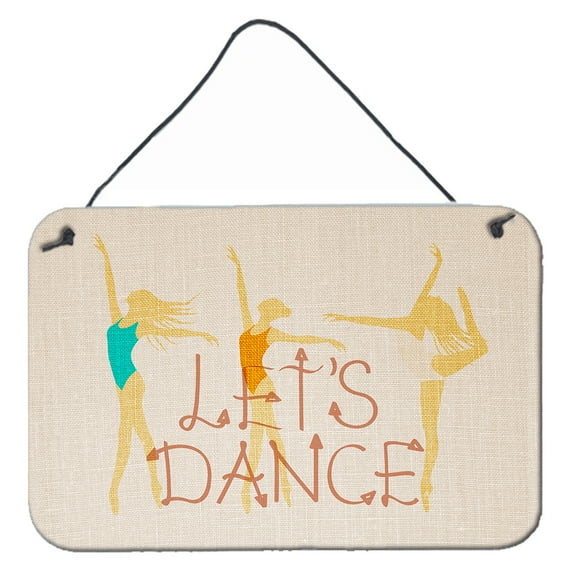 Carolines Treasures BB5376DS812 Lets Dance Linen Light Wall or Door Hanging Prints 8x12 multicolor