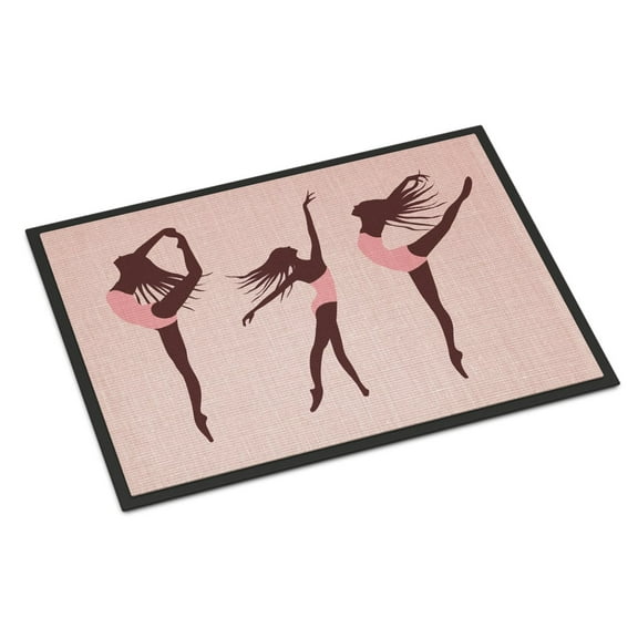 Carolines Treasures BB5377MAT Dancers Linen Pink Door Mat Indoor Rug or Outdoor Welcome Mat 18x27 Doormat  27"L x 18"W