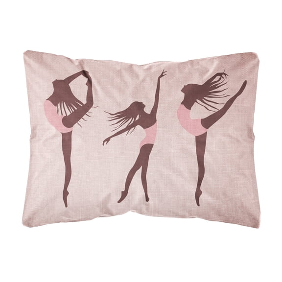 Carolines Treasures BB5377PW1216 Dancers Linen Pink Canvas Fabric Decorative Pillow, 12H x16W, multicolor
